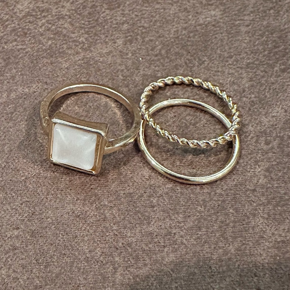 Gold Jessica Simpson Ring Trio